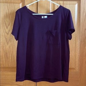 H&M WOMENS DARK PURPLE SHORT SLEEVE TOP